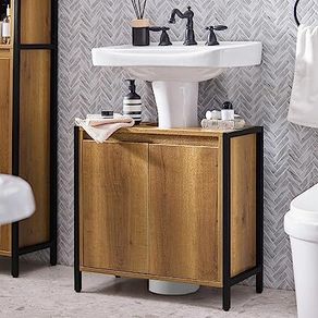 Under Sink Cabinet Bathroom Vanity Unit Bathroom Storage Cabinet with 2 Doors, Suitable for Pedestal Sinks