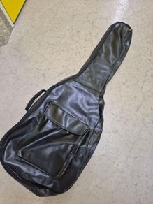 Vintage Black Leather Guitar Gig Bag