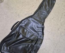 Vintage Black Leather Guitar Gig Bag