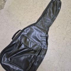 Vintage Black Leather Guitar Gig Bag