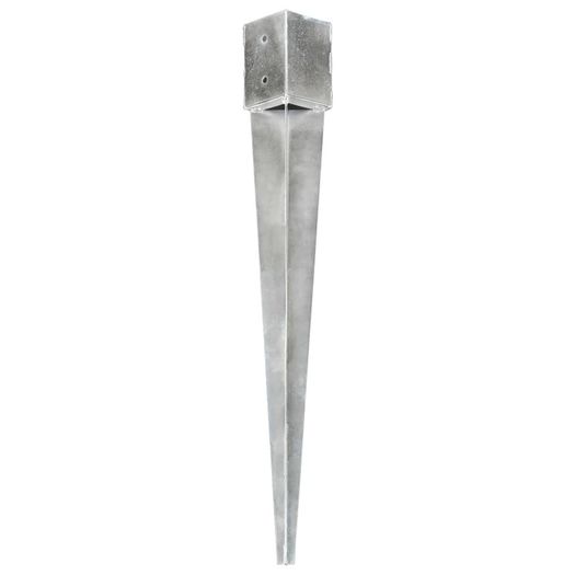 Ground Spikes 6 pcs Silver 12x12x89 cm Galvanised Steel