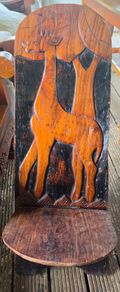 Exceptional Carved Mpingo Wood folding chair