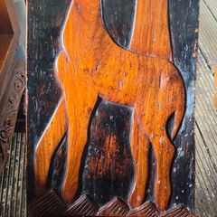 Exceptional Carved Mpingo Wood folding chair
