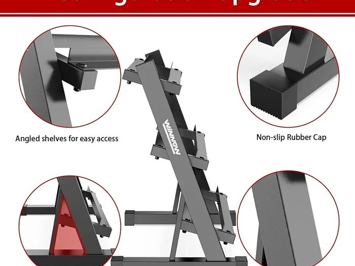 3 Tier Dumbbell Rack Home Gym Dumbbell Storage Stand Weights Storage Rack for Dumbbells