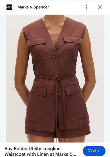 M&S linen wide trousers  utility waistcoat set