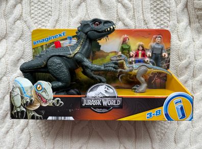 Jurassic World Imaginext Final Confrontation Dinosaur and Figure Pack New Damaged Box Please Look at the pictues