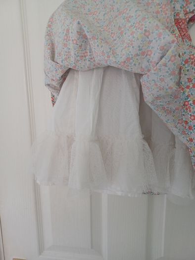 Baby Girls M&S Cotton Floral Smock Dress Age 9-12 months