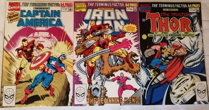 The Terminus Factor - Captain America, Iron Man, Thor, Avengers West Coast  & Avengers Annuals Complete Set - Parts 1-5 (1989-1990)