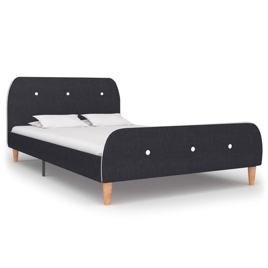 Bed Frame Dark Grey Fabric 120x190 cm