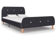 Bed Frame Dark Grey Fabric 120x190 cm
