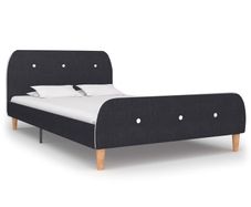 Bed Frame Dark Grey Fabric 120x190 cm