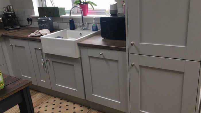 Complete Shaker-Style Kitchen (Disassembled) - Grey & Walnut Finish