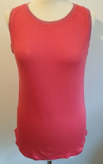 An'ge Paris Ladies Pink Sparkly Top With Back Lace Detail New With Tags RRP E44