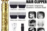 Pro Hair Bald Barber Trimmer Set For Men - Gold Color Usb ,- Free Delivery