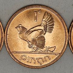 Ireland 1968 1d Penny Lot x3 Beautiful Uncirculated Red Lustrous