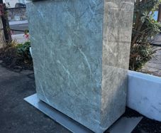 Green sage marble base and white marble shelf
