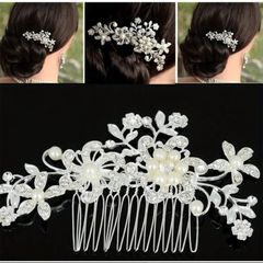 NEW Crystal Pearl Hair Comb, Bridal Wedding, Prom, Communion Hair Accessories