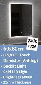 LED Bathroom Mirror Antifog Defogger Backlit Light