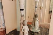 Vintage Nao by Lladro Lamp. Girl with Dog.
