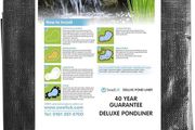 2.5m x 2.5m Pond Liner | 40 Year Guarantee | Free Underlay | UV Resistant | Garden Fish Ponds