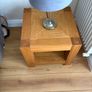Oak wood Living room set tall side board, tv unit, lamp table with Lamp. Image 9
