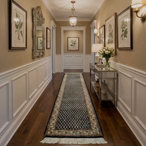 Very nice blue and gold and creams runner carpet