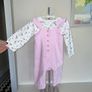 Baby Girls Pink & White Long-Sleeved Top & Dungarees , Age 9-12 months / EU 74cm. Image 7