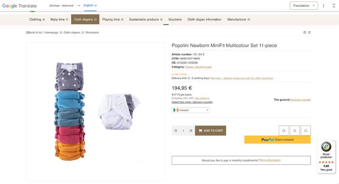 2 Sets of Popolini Newborn Cloth Nappies - Brand New, Never Used