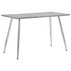 Dining Table Concrete and Silver 120x60x74 cm MDF