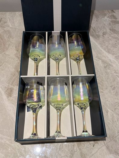 New Newgrange Living Rainbow/Iridescent Wine Glass Set (Set of 6)