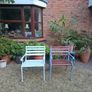 2 X Vintage Iron Garden Armchairs Image 8