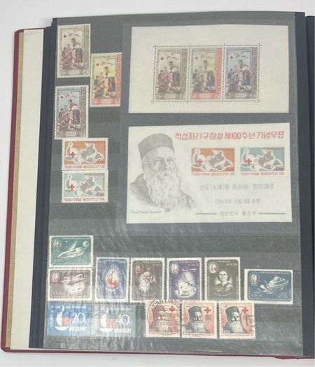 Collection: Thematic Red Cross, Malaria and For Young People stamps mainly used however some mint noted along with some miniature sheets on 28 pages