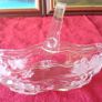 Vintage Original Waltherglas Germany 10 Inch Long Art Deco Glass Basket Image 7