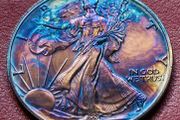 USA 1991 Silver Eagle 1 Dollar Toned Coin