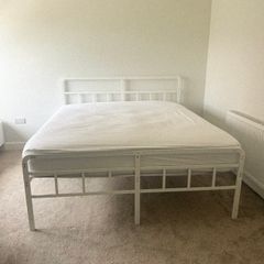 Super King Metal Bed with mattress