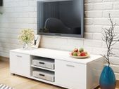 TV Cabinet High-Gloss White 140x40.3x34.7 cm