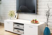 TV Cabinet High-Gloss White 140x40.3x34.7 cm