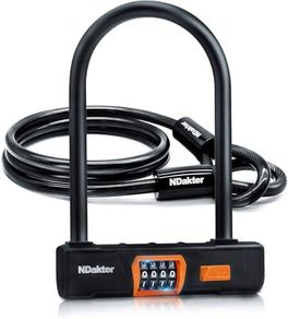 Combo Bike d Lock, Heavy Duty Combination d Locks for Bicycles with 5Ft Steel Cable, 14.6mm Shackle High Security Bike Lock, Large Bike U Lock for Ebike, Electric Bike, Scooter, Motorcycle