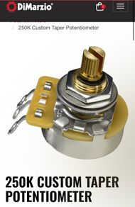 DIMARZIO pro parts custom taper Potentiometer 250K electric guitar parts accessories