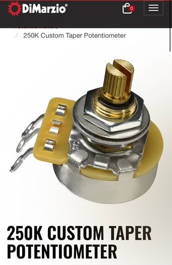 DIMARZIO pro parts custom taper Potentiometer 250K electric guitar parts accessories