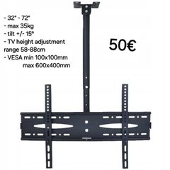 Tv Ceiling Mount Bracket Tilt 32"-72"
