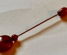 Genuine  Natural Amber Hat Pin  Baltic Amber Stick pin  End Millinery Accessory