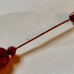Genuine  Natural Amber Hat Pin  Baltic Amber Stick pin  End Millinery Accessory