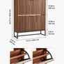 Shoe Cabinet with 2 Flip Drawers Mid-Century Shoes Storage Cabinet with Anti-Tipping Device, Freestanding Fluted Shoe Organizer Image 6