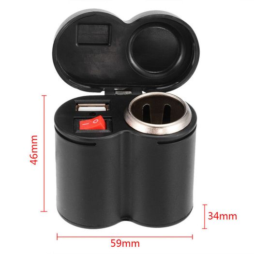 Motorcycle Motorbike Usb Charger Power Cigarette Lighter Socket Adapter 12v