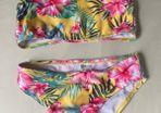 Tropical bow yellow pink green bikini age 6-7