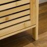 Natural Bamboo Shoe Cabinet, 2 Cupboard Doors with 8 Storage Shelves, Wooden Shoe Organiser Image 4