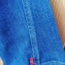Levi's Girls long snap button style dress blue denim Small size Image 5