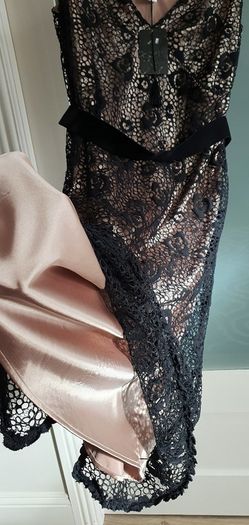 RENATO NUCCI Paris Taupe and Black dress Sz 10 UK - Bnwt Rrp 239 Sterling