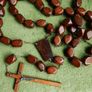 Vintage (extremely long) Wood Wall Rosary 65 inch Oversized Beads Mid Century Religious Decor Rosary Image 2
